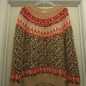 TRENDING TRIBAL ANIMAL STYLED BIG SWEATER BY CHARTER CLUB X LG